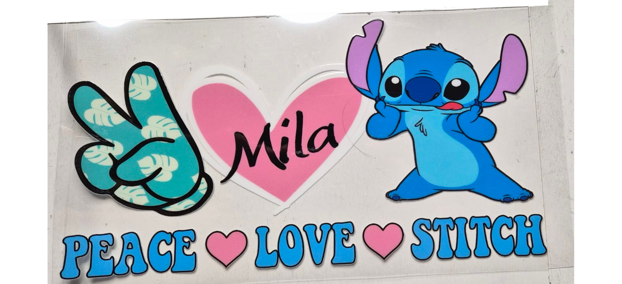 Customized Peace Love Stitch 16 oz Wrap