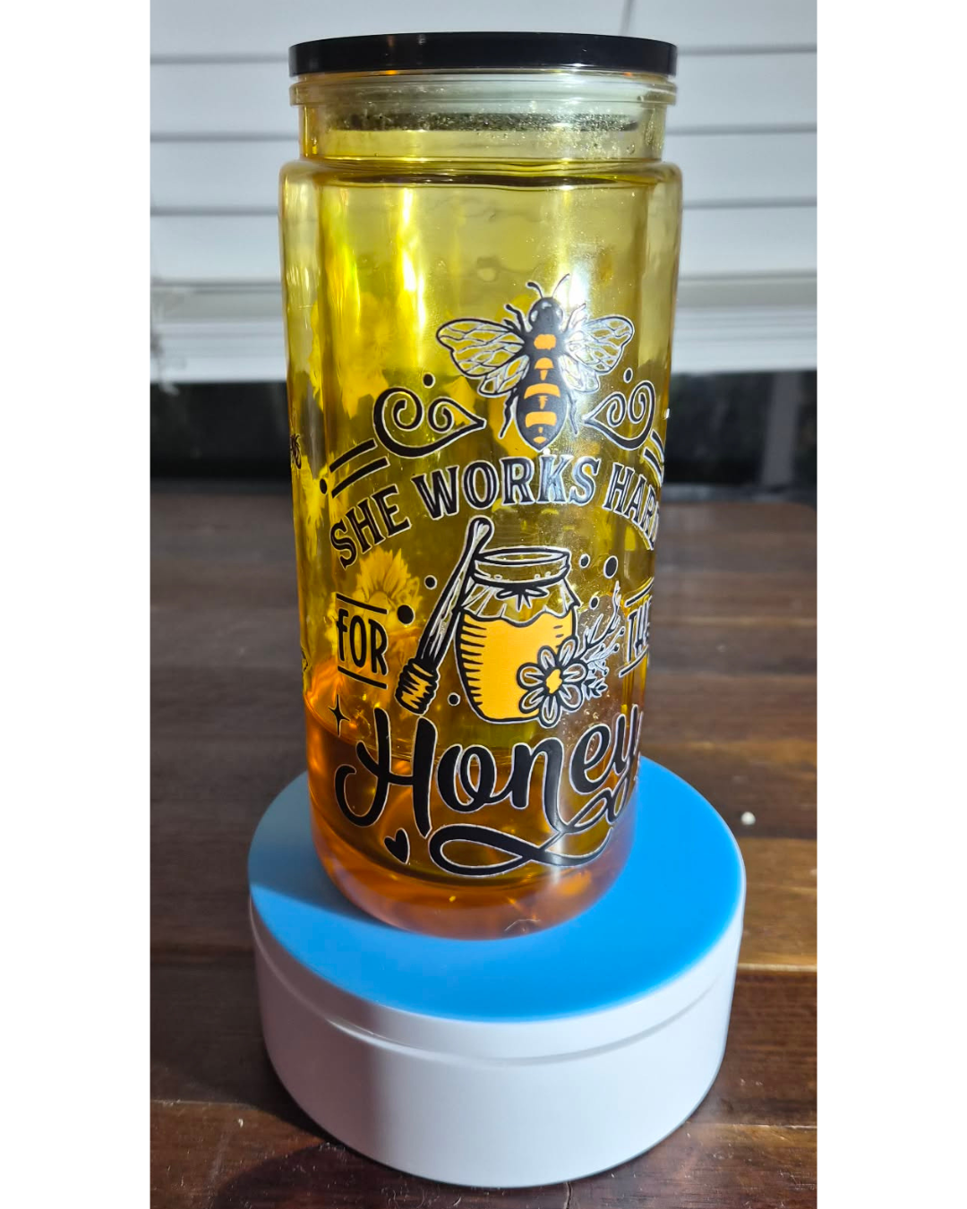 She works hard for the honey 20 oz drip Tumbler