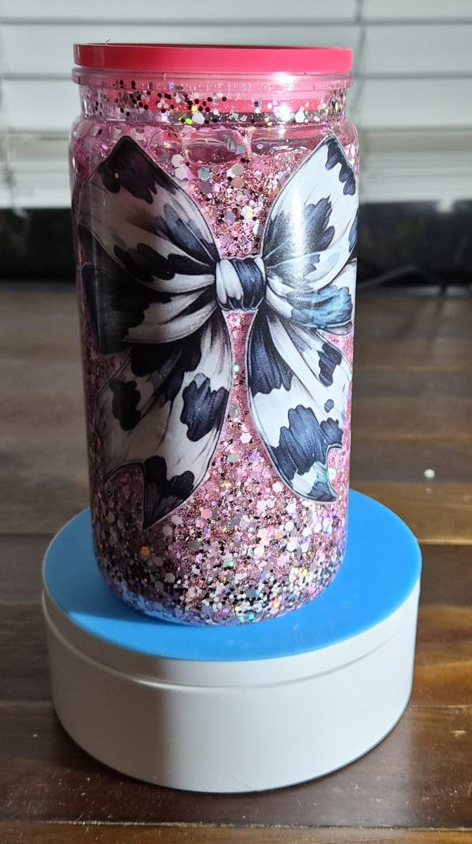 Pink Cow Bow 16 oz Tumbler