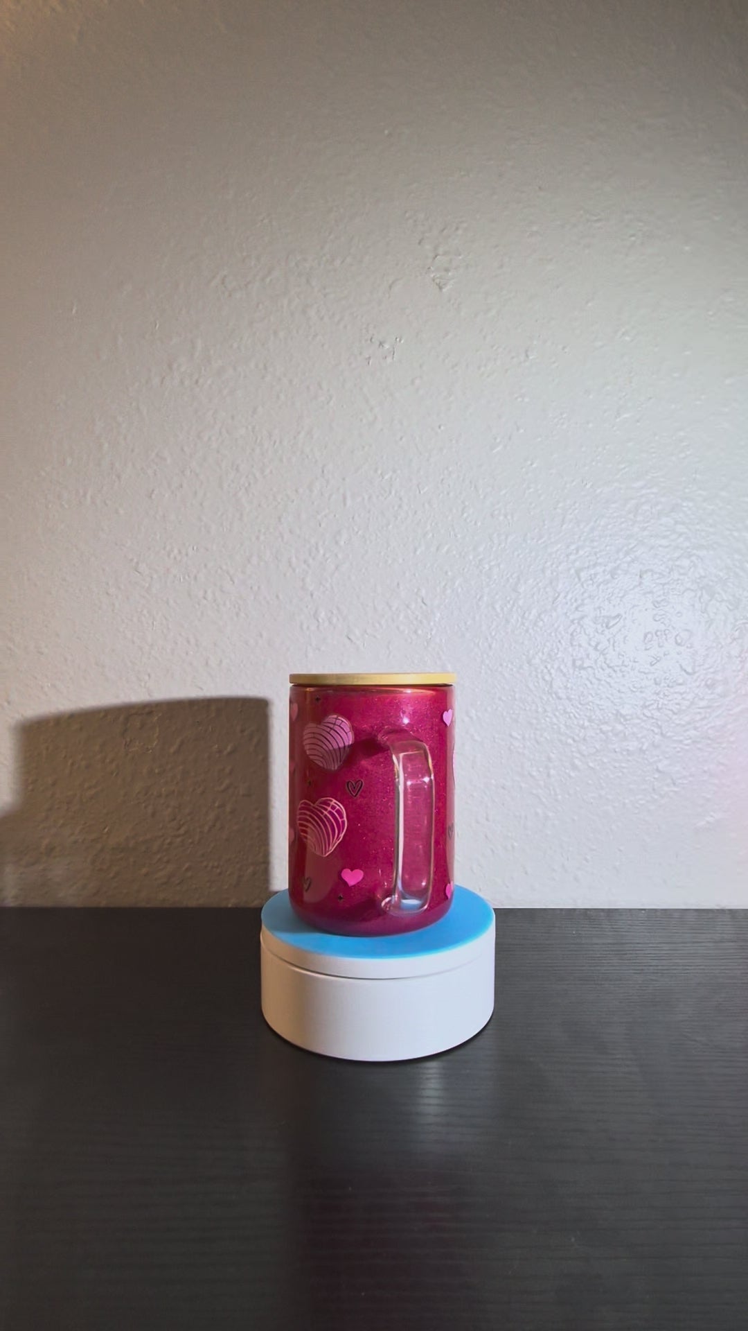 15 oz glass concha coffee mug