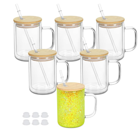 15 oz GLASS Coffee Cup